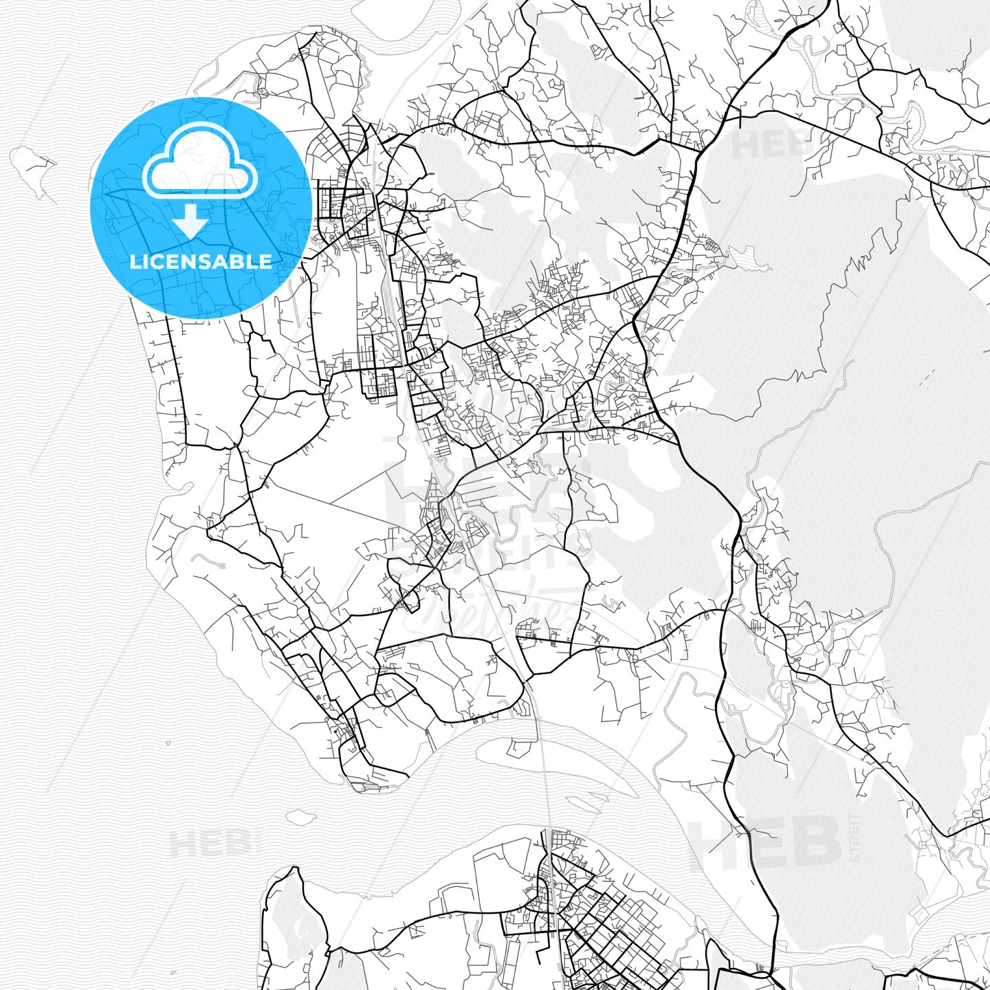 Vector PDF map of Vasai-Virar, India