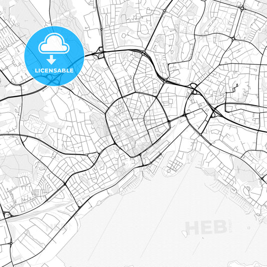 Vector PDF map of Västerås, Sweden