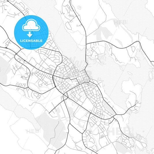 Vector PDF map of Västervik, Sweden