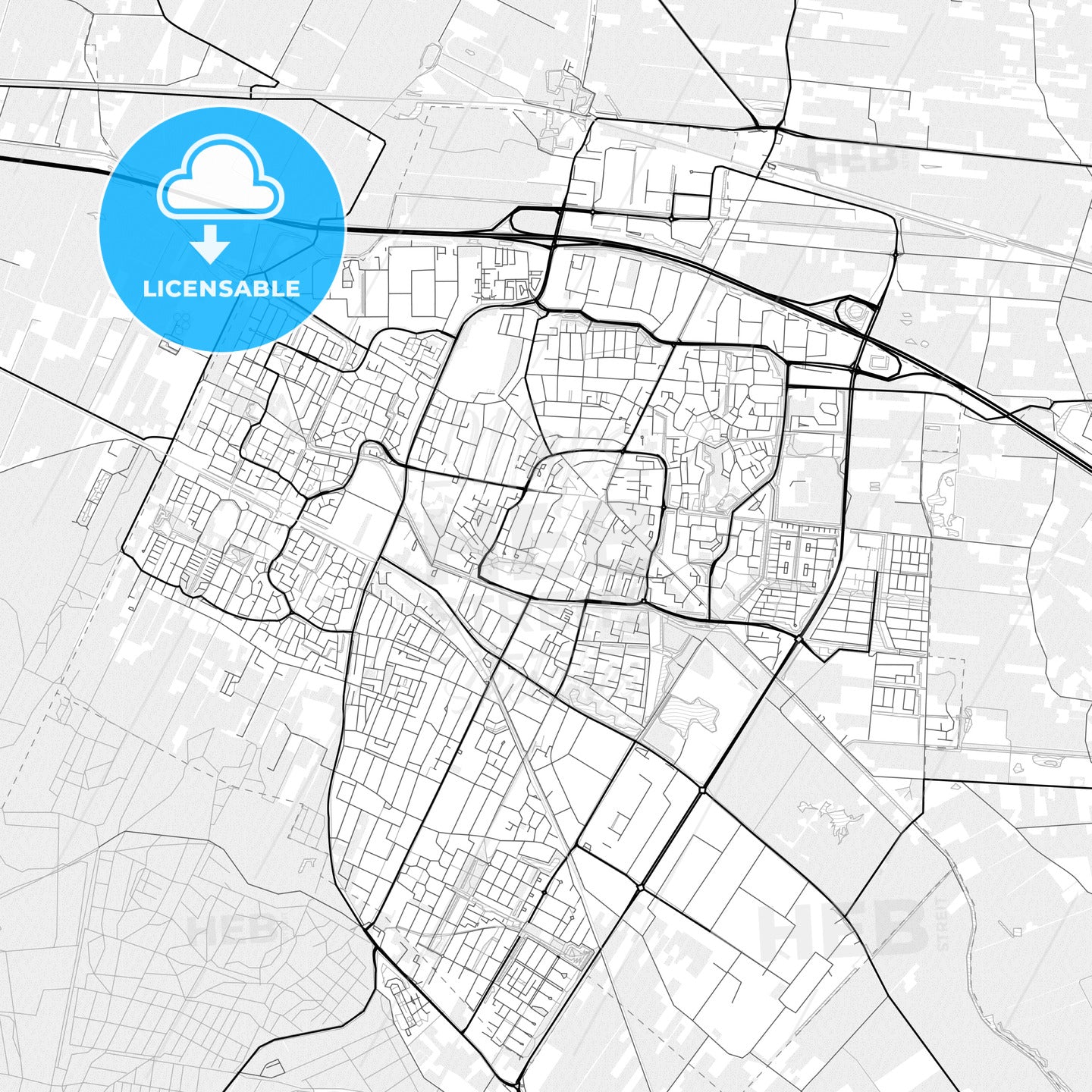 Vector PDF map of Veenendaal, Netherlands