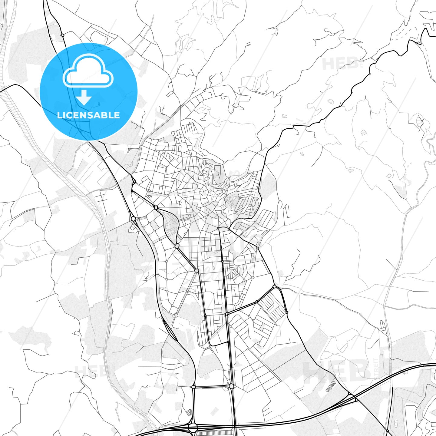 Vector PDF map of Vélez-Málaga, Spain