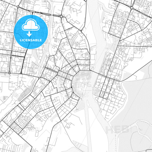 Vector PDF map of Veliky Novgorod, Russia