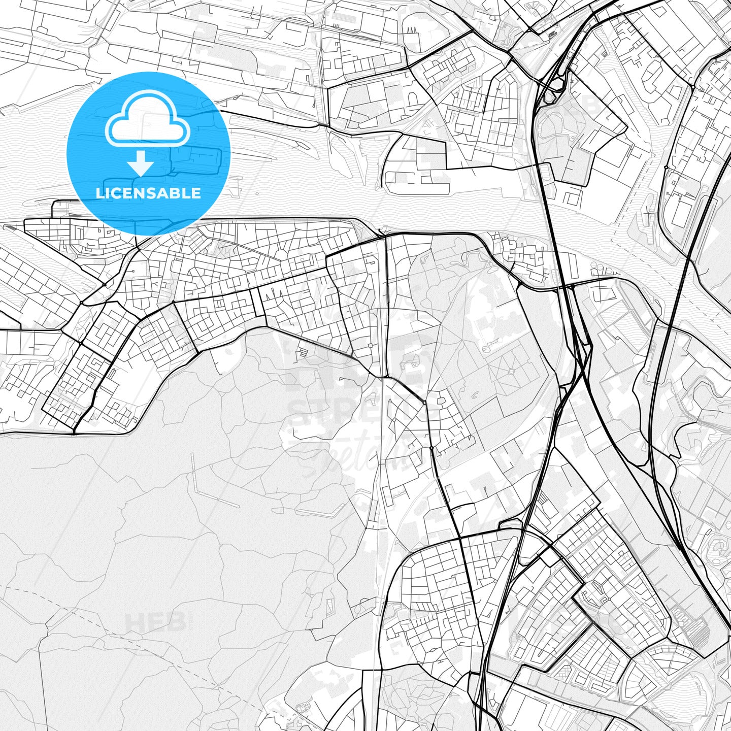 Vector PDF map of Velsen, Netherlands