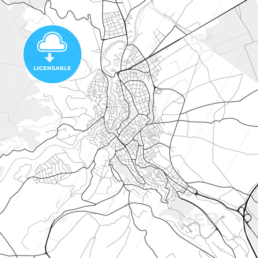 Vector PDF map of Veria, Greece