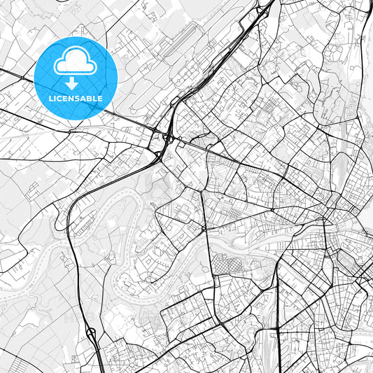 Vector PDF map of Vernier, Switzerland