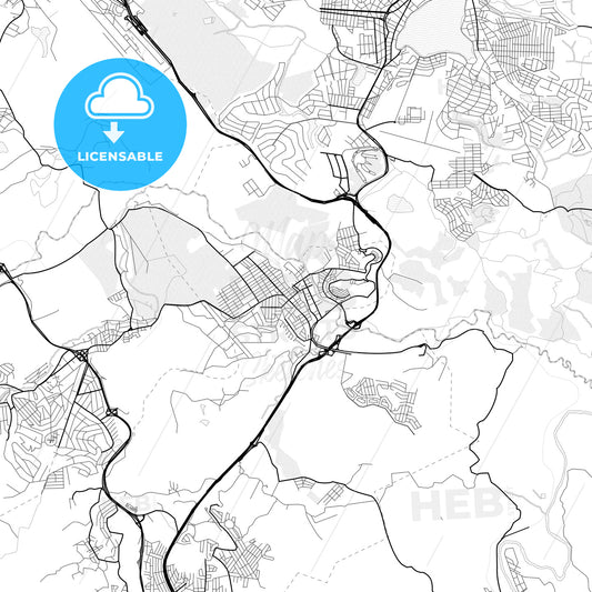 Vector PDF map of Vespasiano, Brazil