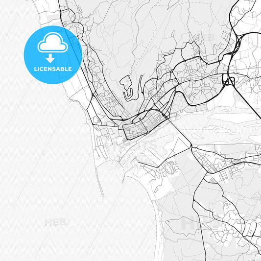 Vector PDF map of Viana do Castelo, Portugal