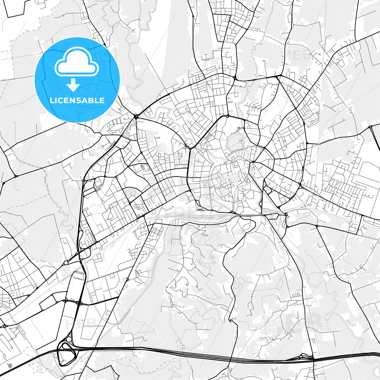 Vector PDF map of Vicenza, Italy