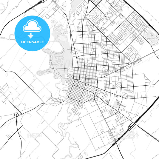 Vector PDF map of Victoria, Texas, United States