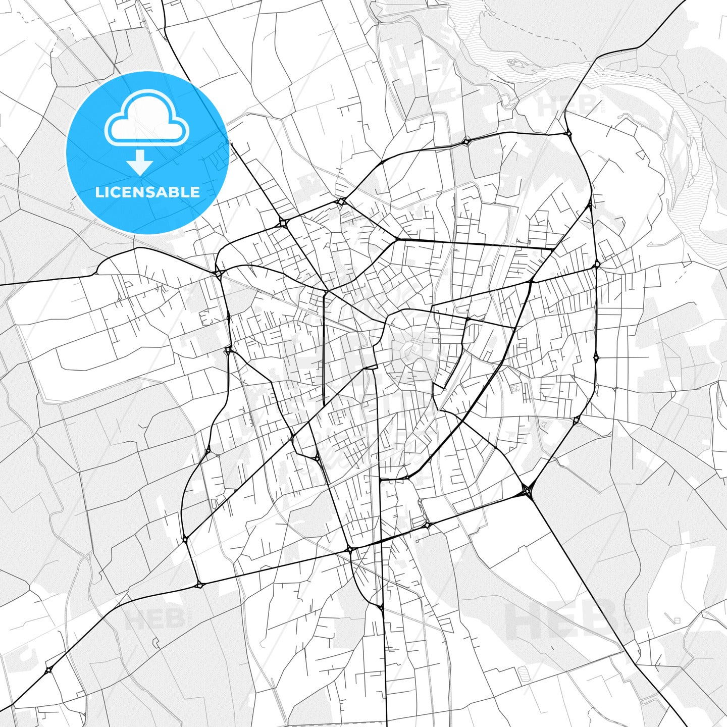 Vector PDF map of Vigevano, Italy