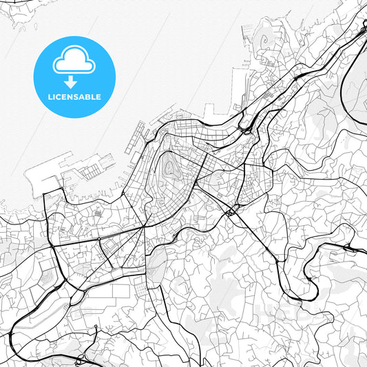 Vector PDF map of Vigo, Spain