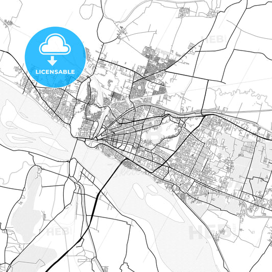 Vector PDF map of Vijayawada, India