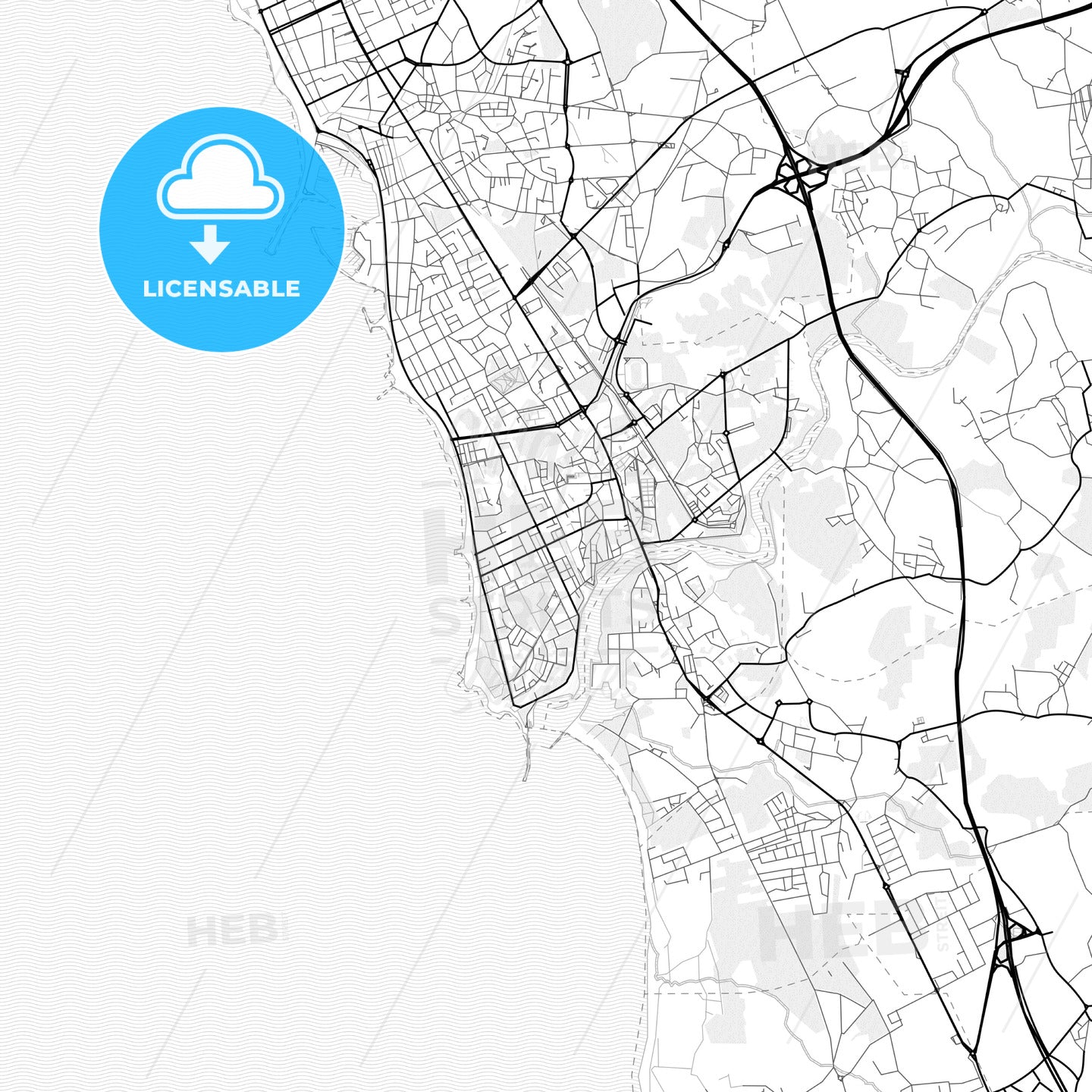 Vector PDF map of Vila do Conde, Portugal