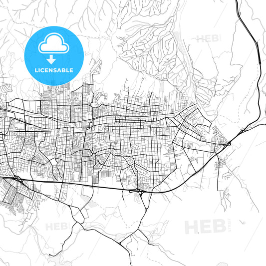 Vector PDF map of Villa Alemana, Chile