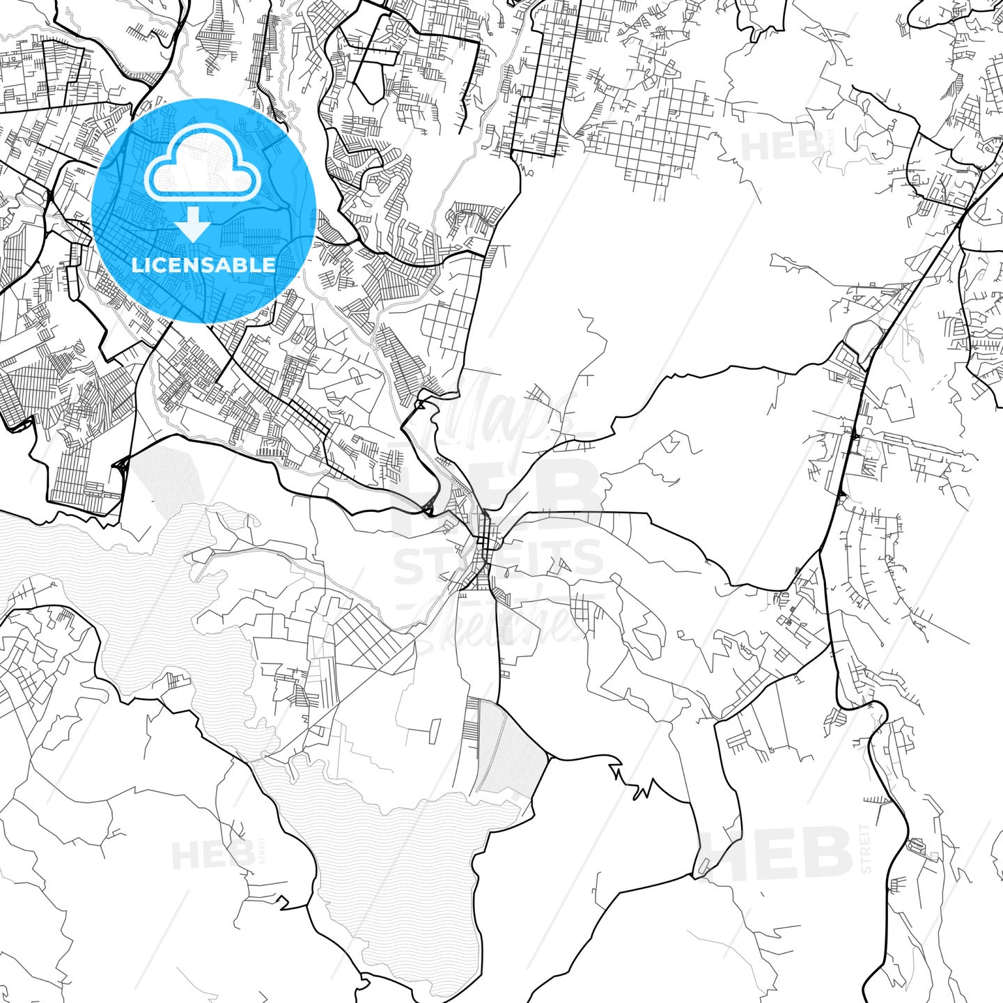 Vector PDF map of Villa Canales, Guatemala