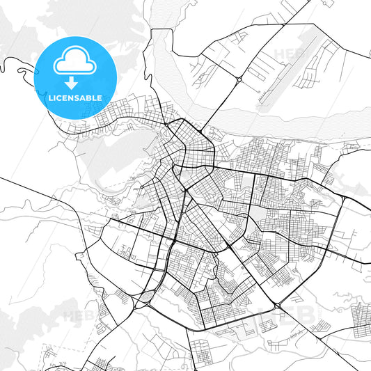 Vector PDF map of Villavicencio, Colombia