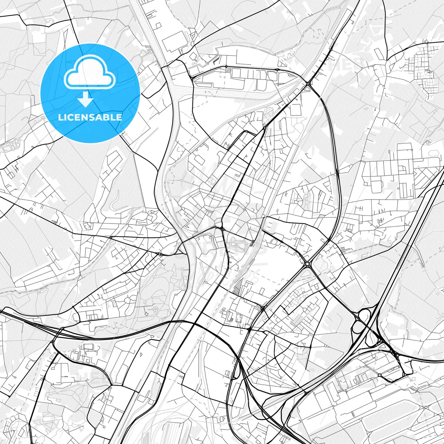 Vector PDF map of Vilvoorde, Belgium