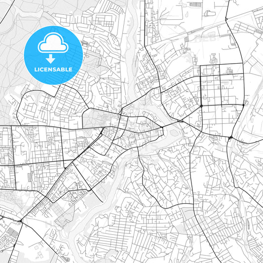 Vector PDF map of Vinnytsia, Ukraine