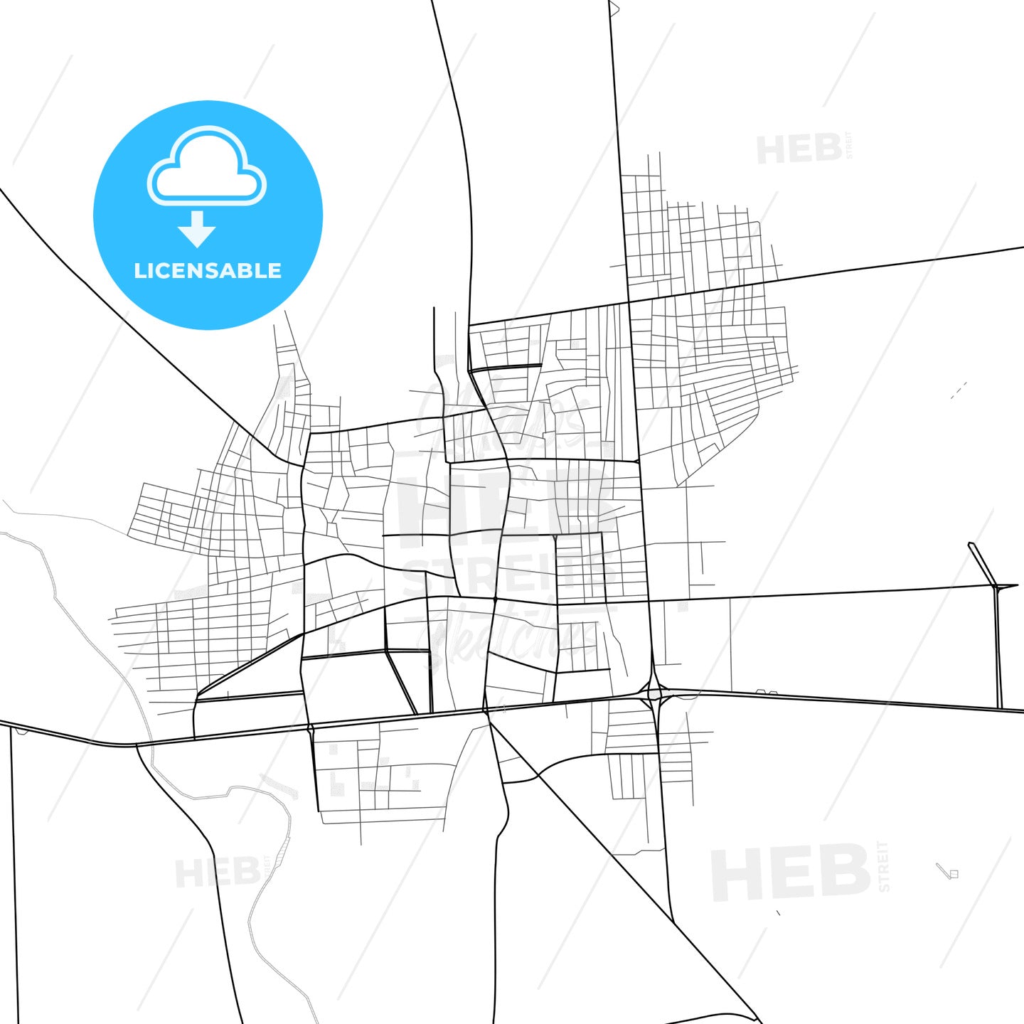Vector PDF map of Viranşehir, Turkey
