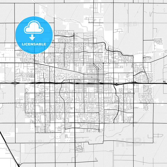 Vector PDF map of Visalia, California, United States