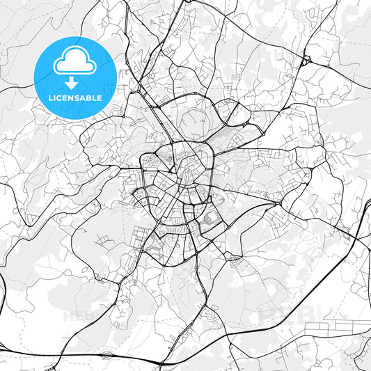 Vector PDF map of Viseu, Portugal