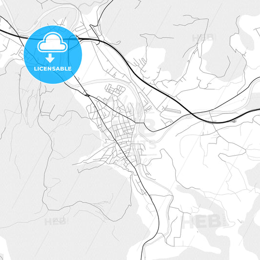 Vector PDF map of Visoko, Bosnia and Herzegovina