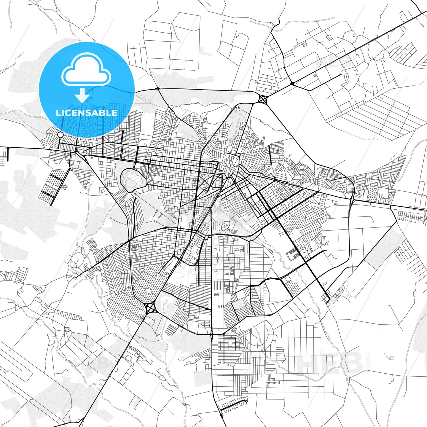 Vector PDF map of Vitoria da Conquista, Brazil - HEBSTREITS