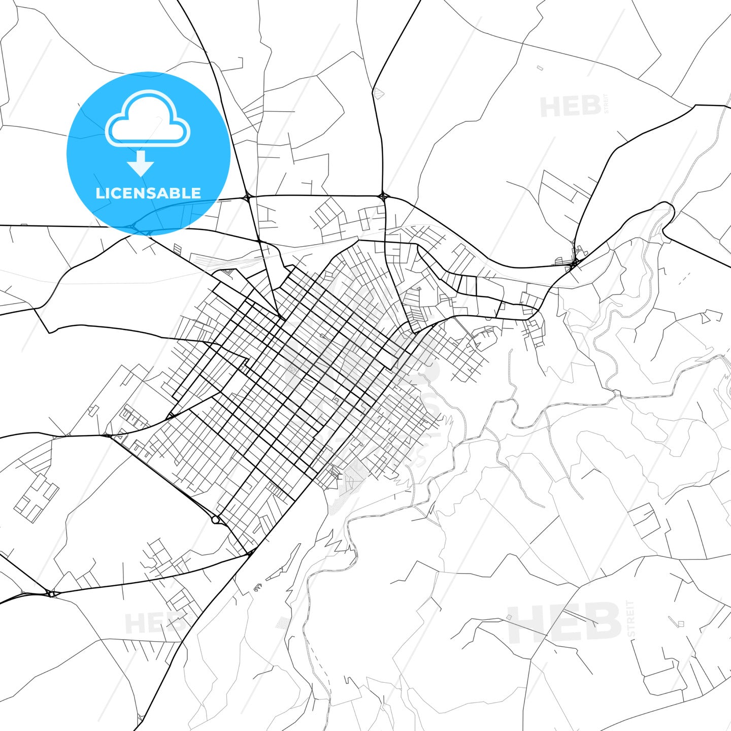 Vector PDF map of Vittoria, Italy