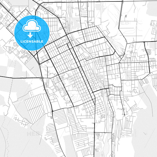 Vector PDF map of Vladikavkaz, Russia