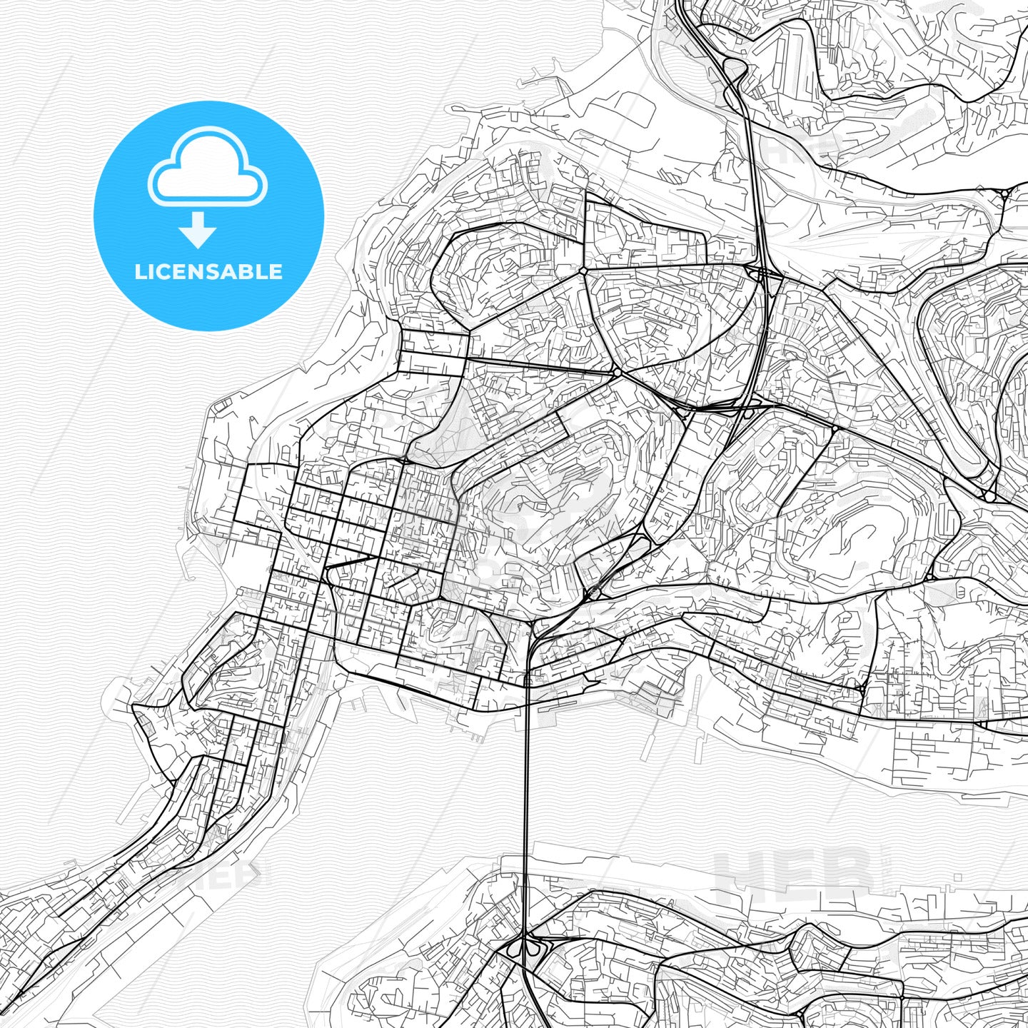 Vector PDF map of Vladivostok, Russia