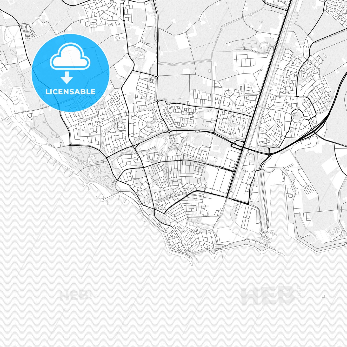 Vector PDF map of Vlissingen, Netherlands