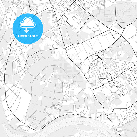 Vector PDF map of Voerde (Niederrhein), Germany