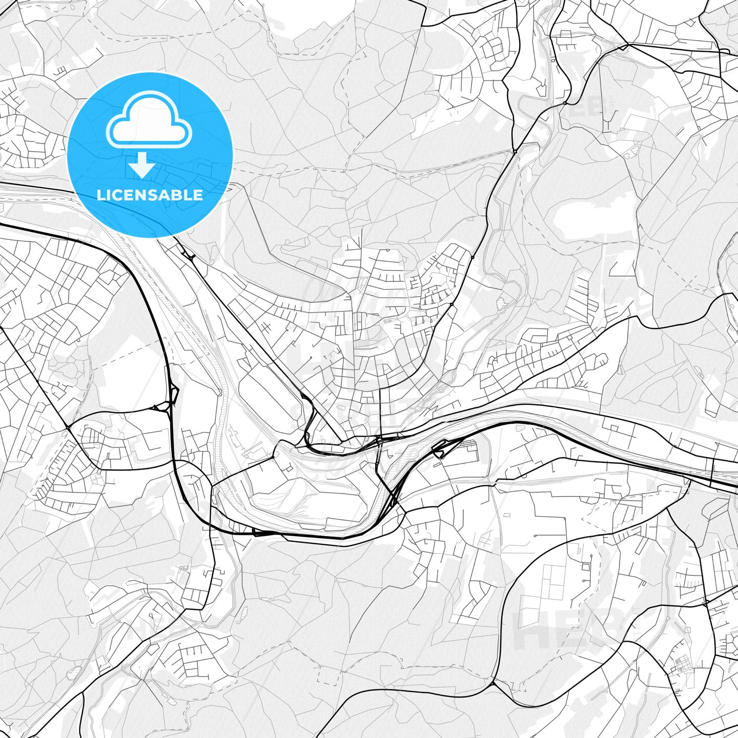 Vector PDF map of Volklingen, Germany