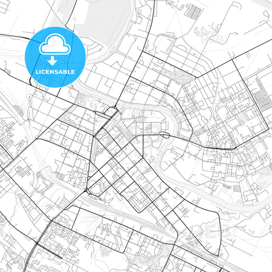 Vector PDF map of Vologda, Russia