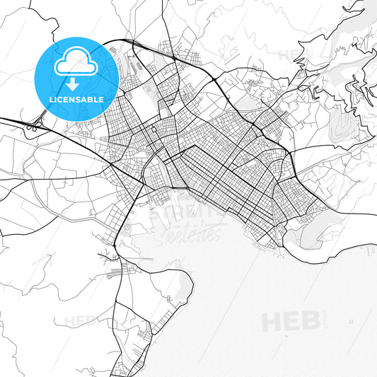 Vector PDF map of Volos, Greece