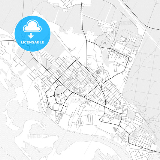 Vector PDF map of Volzhsk, Russia