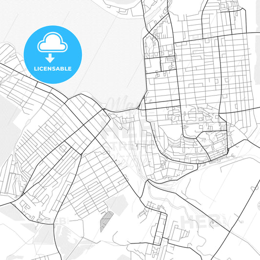 Vector PDF map of Votkinsk, Russia