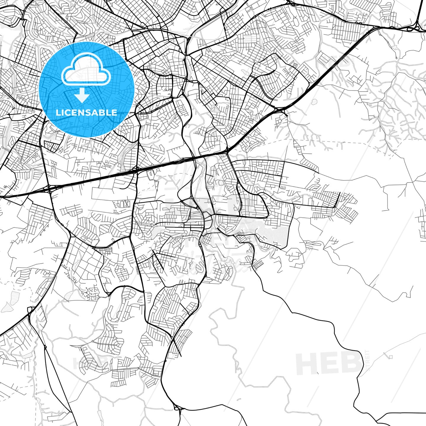 Vector PDF map of Votorantim, Brazil