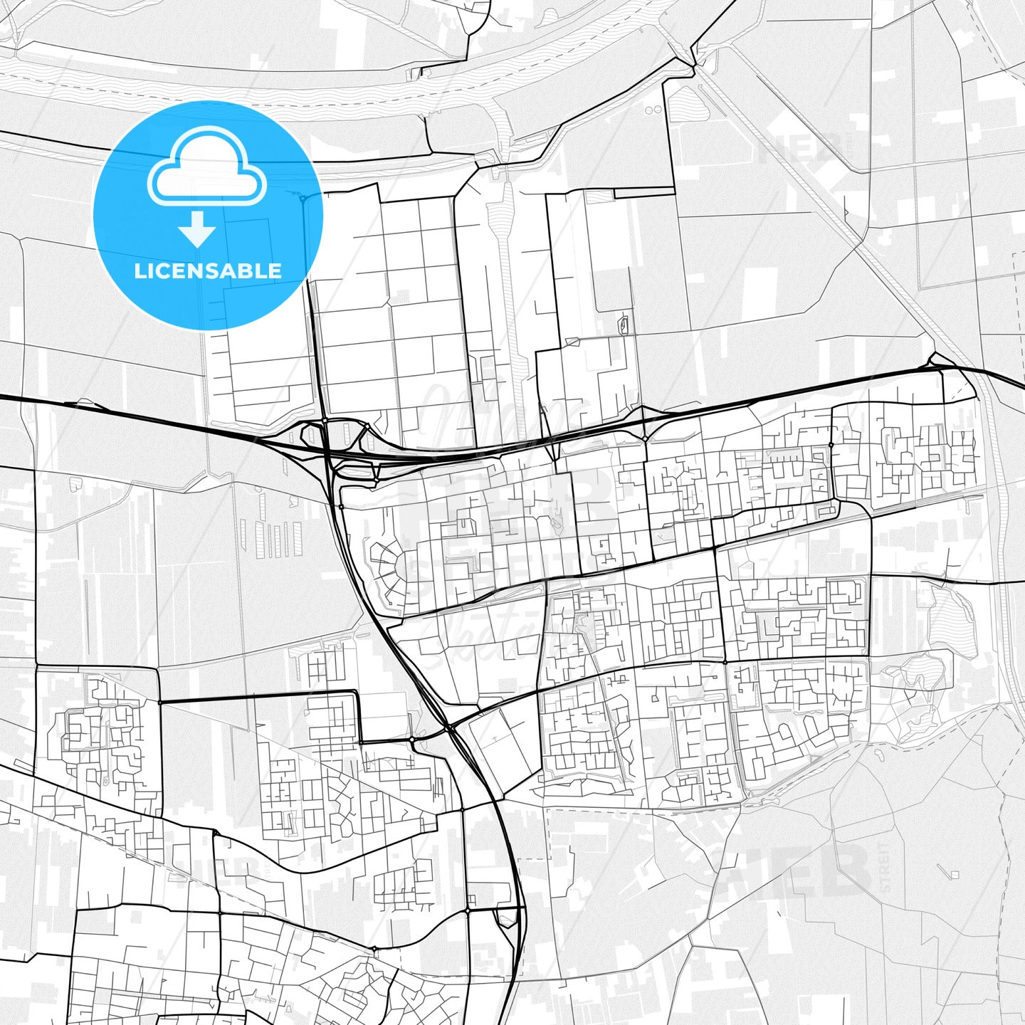 Vector PDF map of Waalwijk, Netherlands