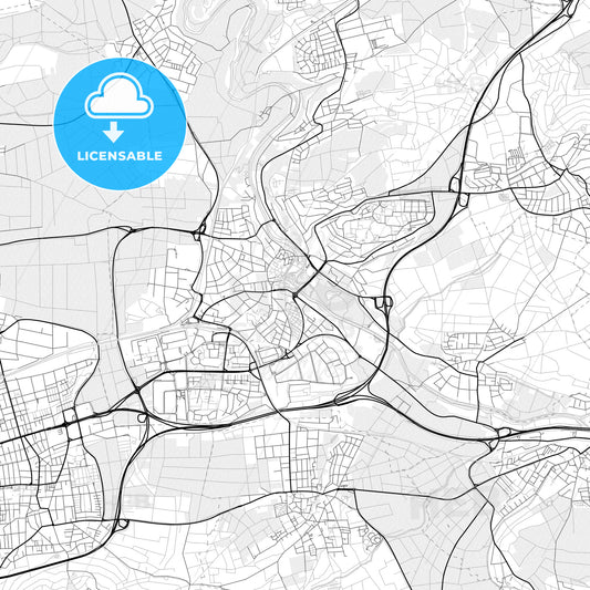 Vector PDF map of Waiblingen, Germany