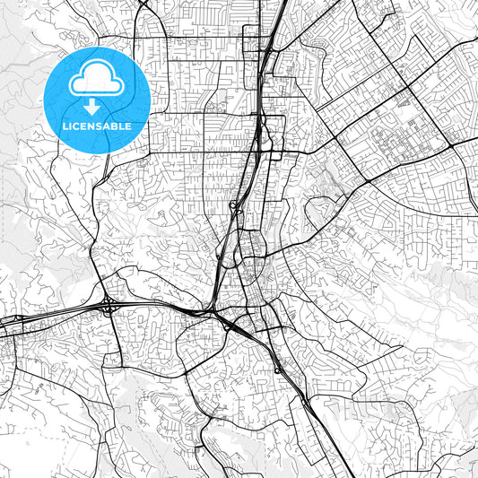 Vector PDF map of Walnut Creek, California, United States
