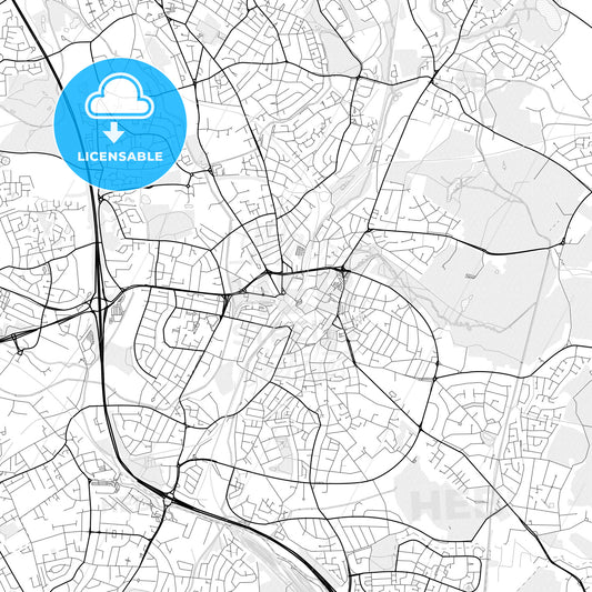 Vector PDF map of Walsall, England