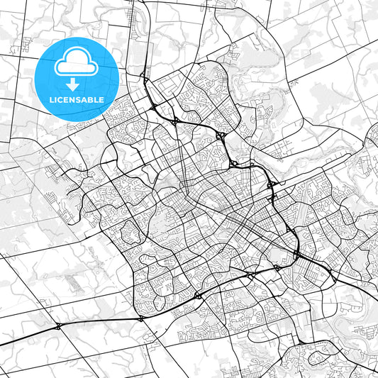 Vector PDF map of Waterloo, Canada