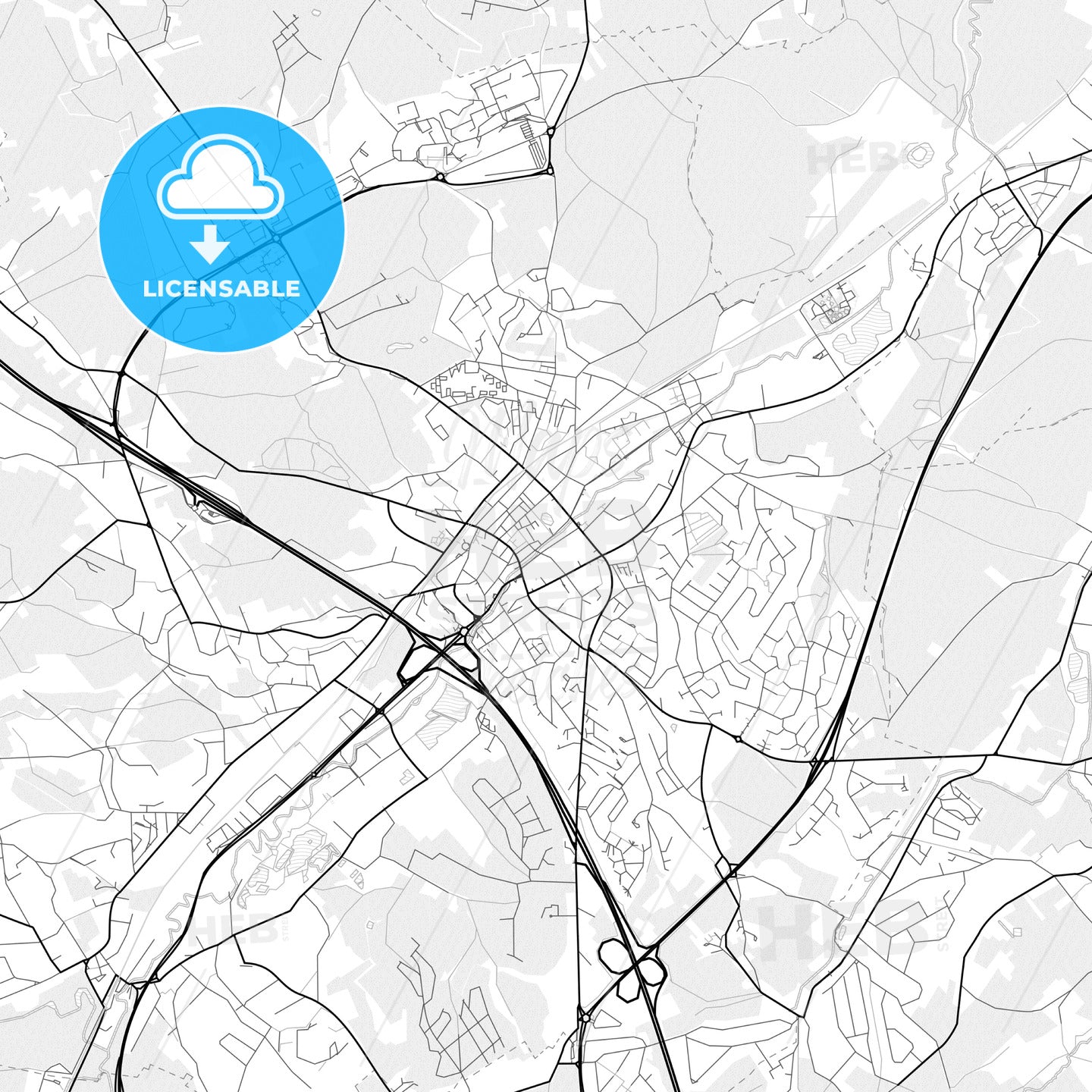 Vector PDF map of Wavre, Belgium