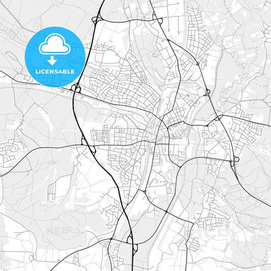 Vector PDF map of Weiden in der Oberpfalz, Germany