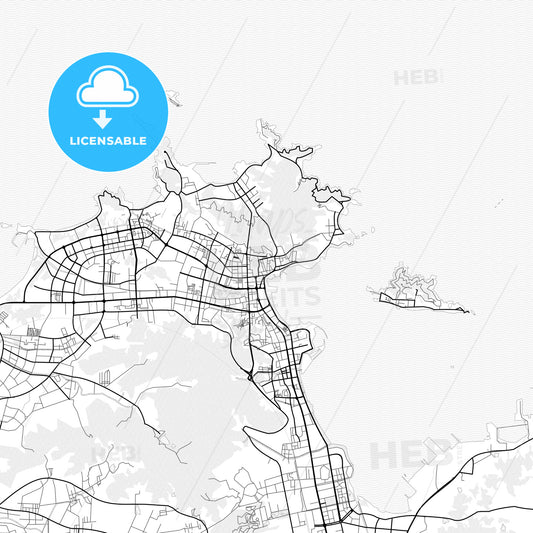 Vector PDF map of Weihai, China