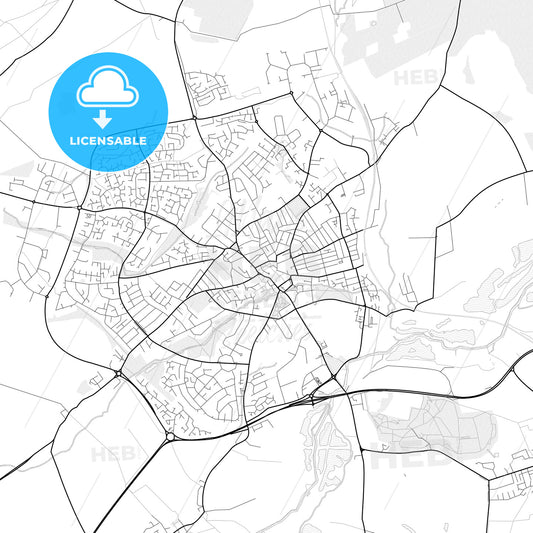 Vector PDF map of Wellingborough, England