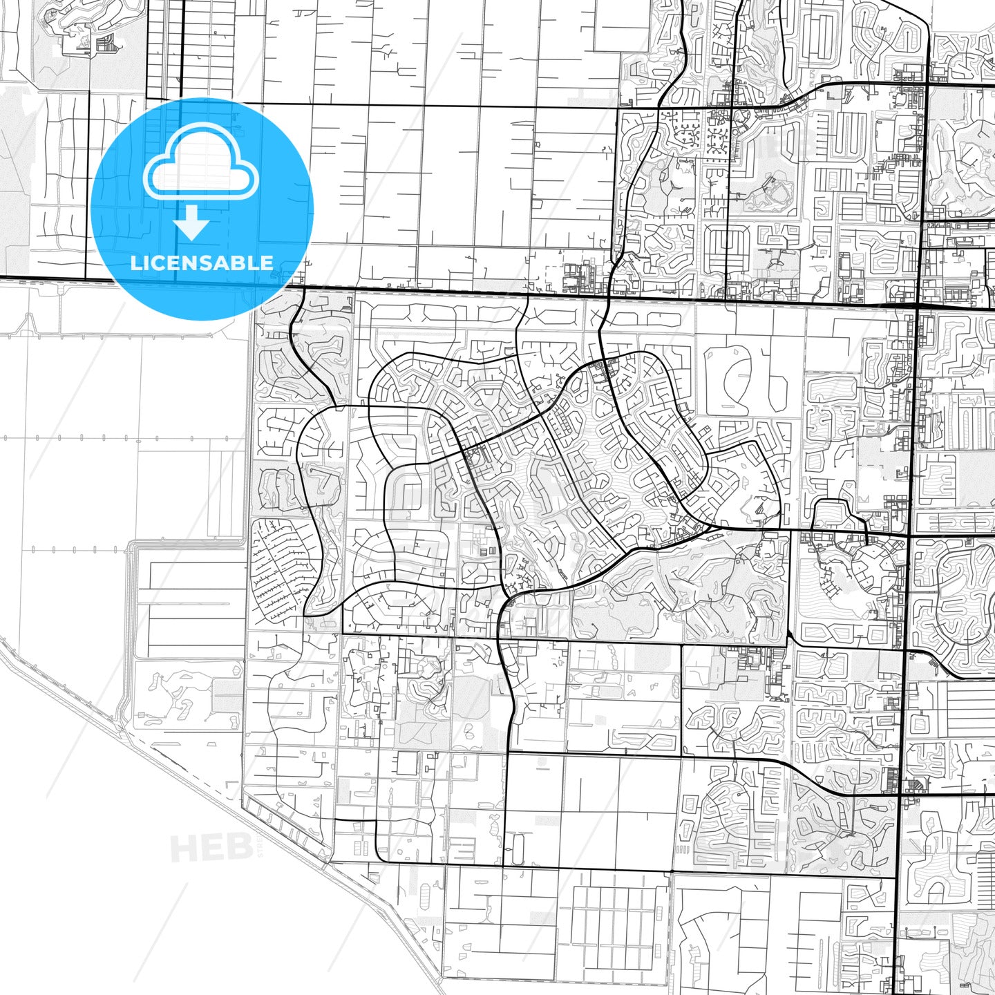 Vector PDF map of Wellington, Florida, United States