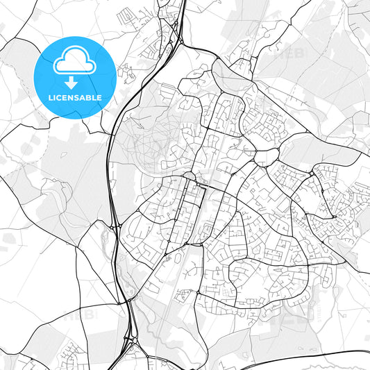Vector PDF map of Welwyn Garden City, England