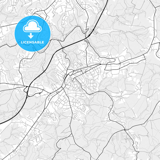 Vector PDF map of Wermelskirchen, Germany